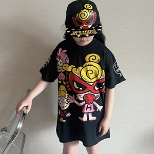 女童夏装2025新款裙子夏季时尚洋气时髦甜酷风连衣裙短袖T恤裙夏