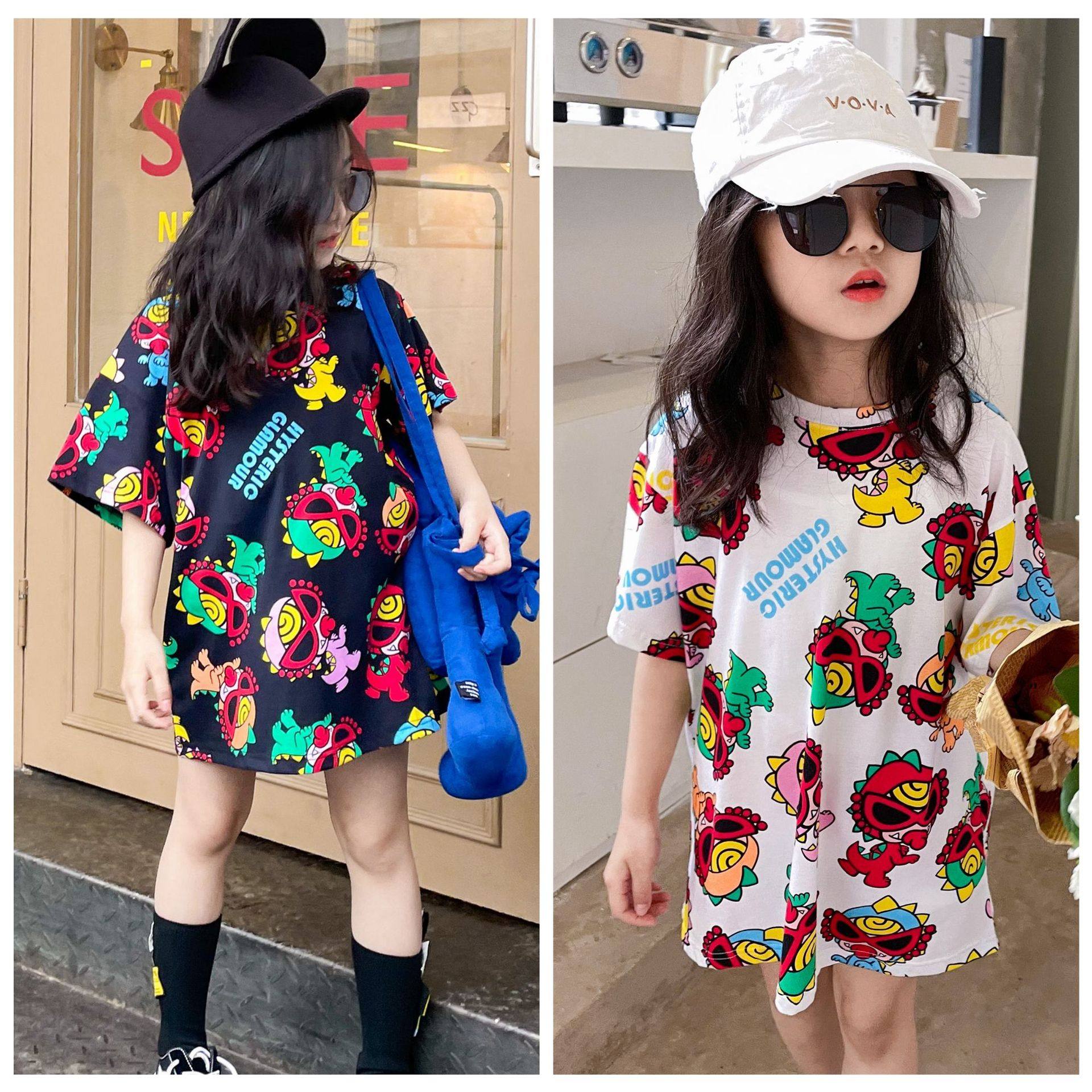 ins超火女童短袖T恤裙2025夏季新款潮儿童纯棉宽松中长卡通连衣裙,童装/婴儿装/亲子装,连衣裙,淘宝优惠券,粉丝福利购,淘宝优惠卷