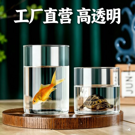 高硼硅玻璃花瓶微景观空瓶插花植物摆件富贵竹水培直筒罐微型鱼缸