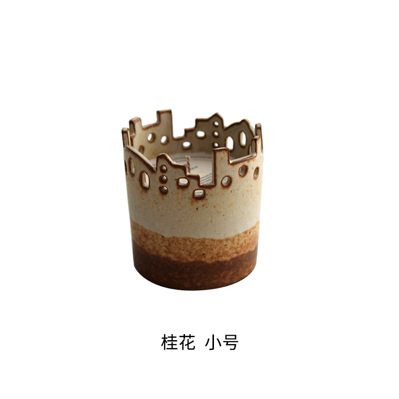 독립 도자기 작가 DAIDAI가 직접 만든 도시의 아로마테라피 틈새 세라믹 캐슬 캔들 홀더