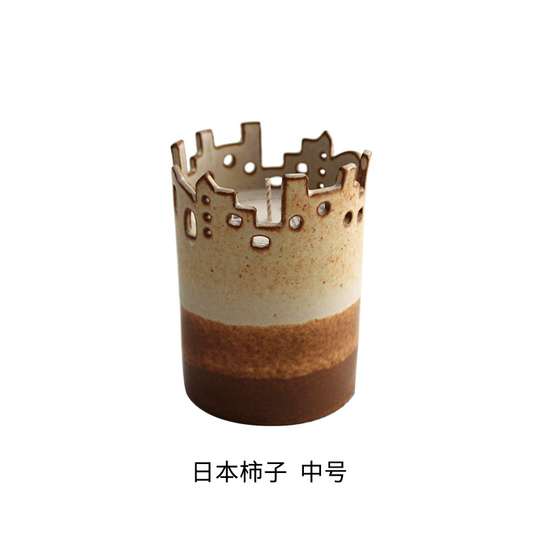독립 도자기 작가 DAIDAI가 직접 만든 도시의 아로마테라피 틈새 세라믹 캐슬 캔들 홀더