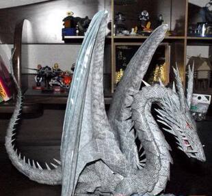 纸拼图3D折纸 地海战记陆地龙飞龙动物手办DIY动漫纸艺立体纸模型