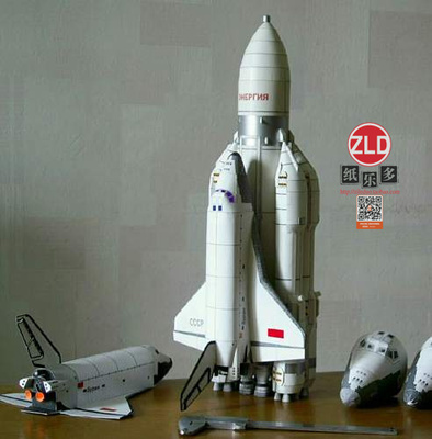 纸拼图1比96能源号（energia）运载火箭3D立体纸模型手作DIY