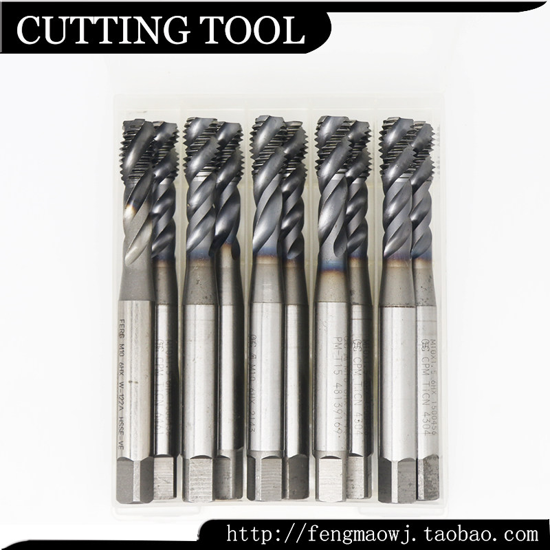 进口二手德国M10*1.5 H6X精度 镀钴螺旋丝攻丝锥盲孔 总长95