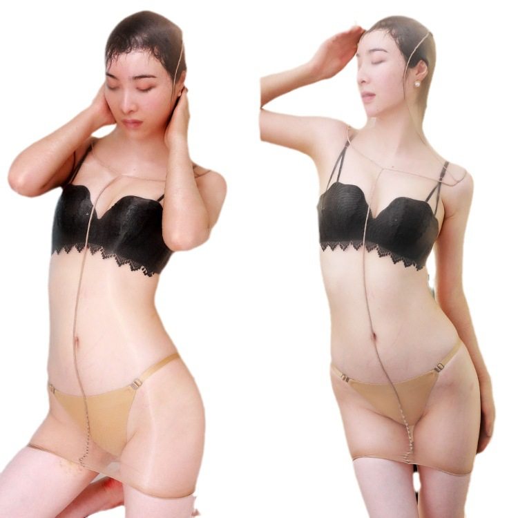 1D油亮超薄包头包手性感连体衣