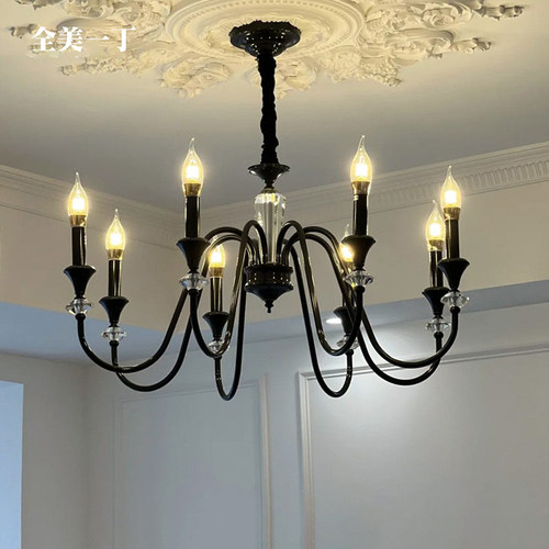 客厅蜡烛吊灯全美一丁南洋风黑系