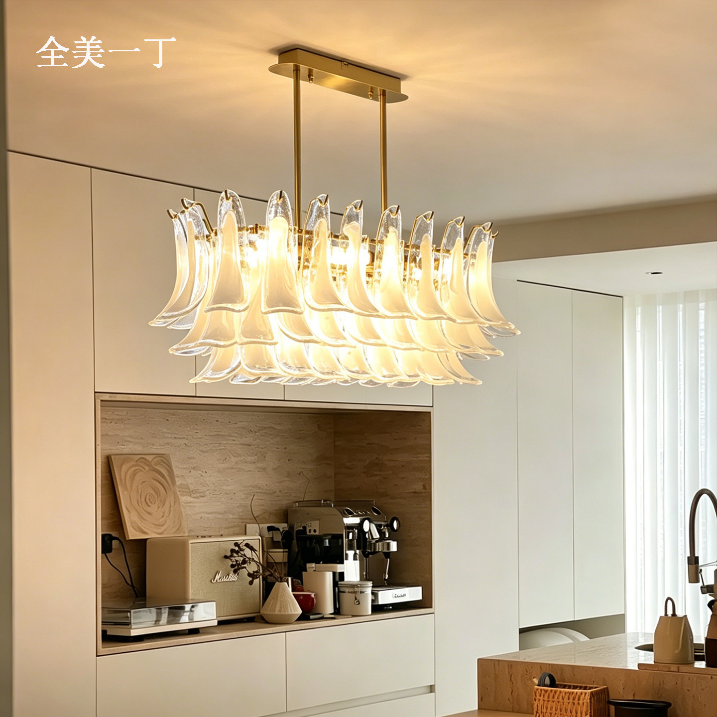全美一丁美式复古vintage餐厅灯法式手工玻璃设计师吧台长形灯