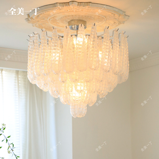 全美一丁法式Murano玻璃南洋中古客厅吸顶灯穆拉诺轻奢水晶室吸灯