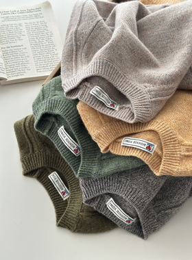 儿童100%羊毛衫25秋冬男女童圆领加厚花纱毛衣保暖针织衫上衣8766