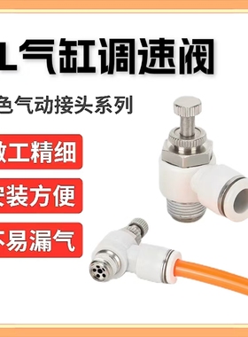 白色气管快速接头SL6-01气缸节流阀8-02A调速阀10-03快插接头1204