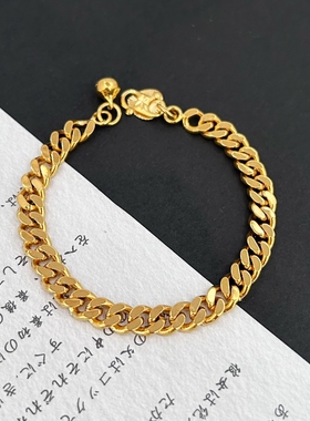 真空铜镀金手链女款5mm编织几何链子老板链高保色欧美饰品