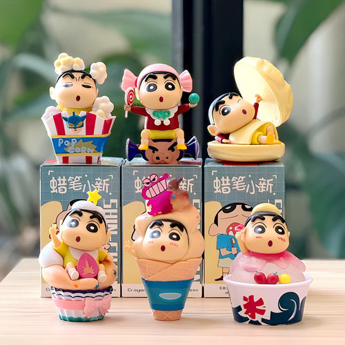 蜡笔小新COS汉堡6件套盲盒手办