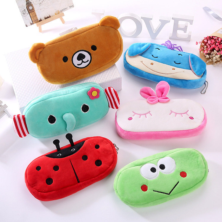 创意文具大容量卡通毛绒笔袋布艺拉链收纳袋刺绣零钱包女生化妆包,文具电教/文化用品/商务用品,笔袋,淘宝优惠券,粉丝福利购,淘宝优惠卷