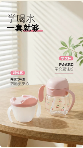 Richell利其尔吸管杯儿童水杯训练杯学饮杯牛奶杯