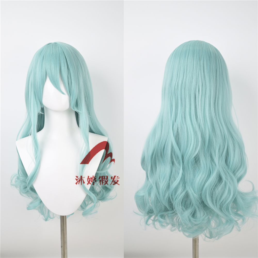 沐婷 BanG Dream Roselia Sayo 冰川纱夜cosplay假发 蓝绿色