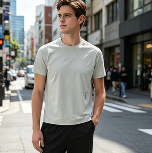 2026新款博曼途夏季男款运动户外速干印花透气短袖T恤