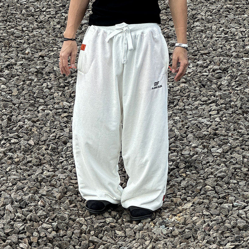 魔天斧MF跑酷训练裤直筒加肥大阔腿GUP风格范宽松运动长裤子街舞