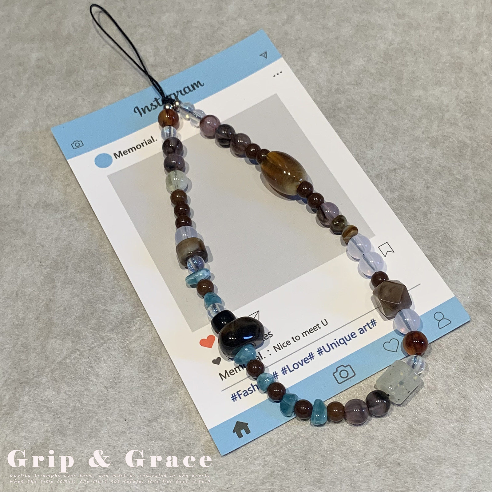 Grip Grace ins风不规则手机链串珠挂件手机手链ccd