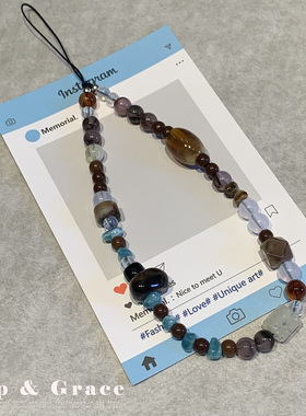 Grip Grace ins风不规则手机链串珠挂件手机手链ccd挂件相机链