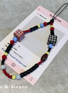 Grip Grace复古简约串珠手机链相机挂件包包挂饰手机壳挂绳