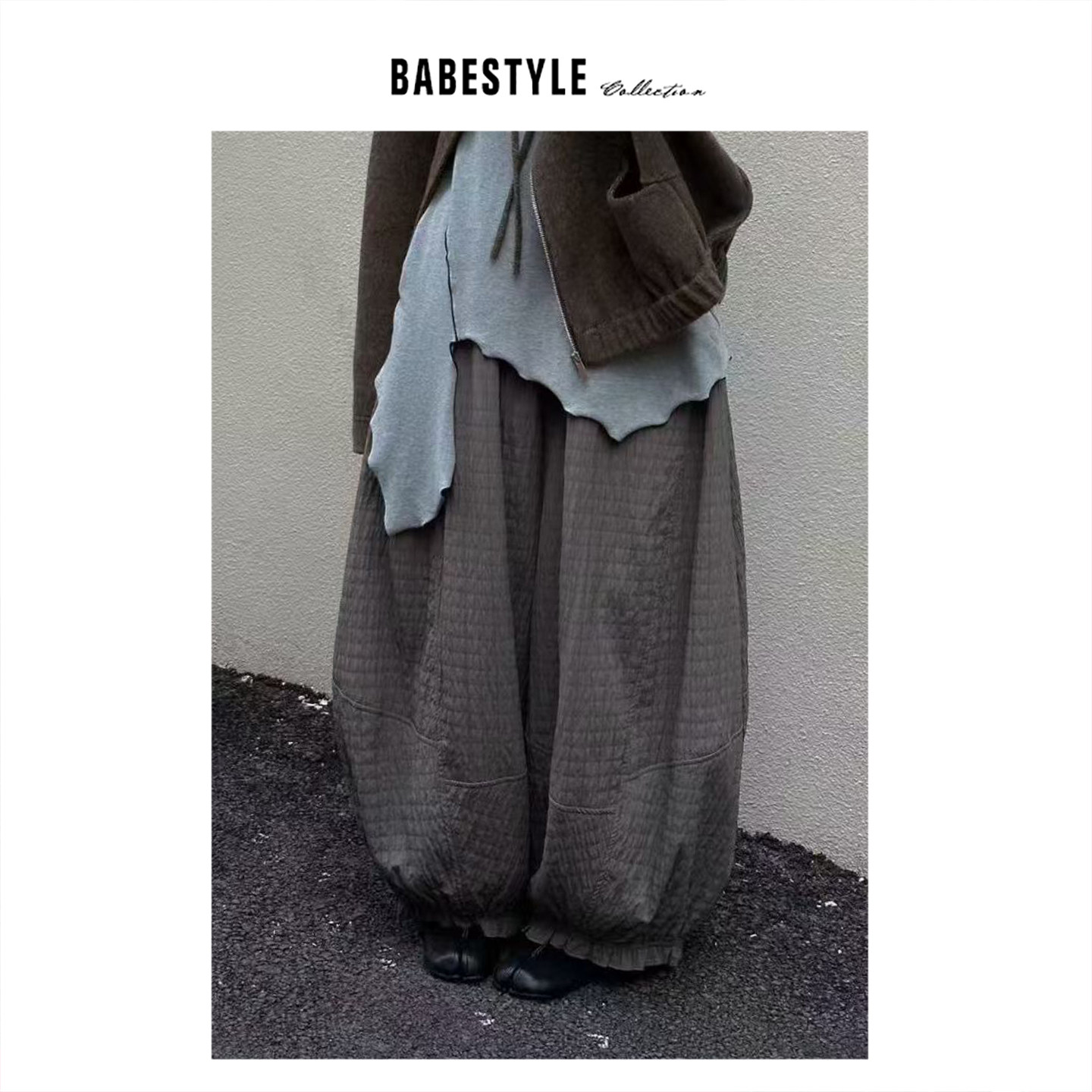 BABESTYLE |“旧时光美学”日式肌理华夫格解构花苞保暖羽绒棉裤,女装/女士精品,棉裤/羽绒裤,淘宝优惠券,粉丝福利购,淘宝优惠卷
