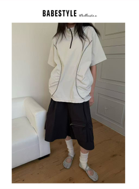 BABESTYLE |“轻机能风” YAN 日式古着压褶速干防晒户外短袖外套