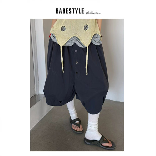 BABESTYLE |“轻亚机能感” YAN 日式文艺简约复古百搭吊档中裤