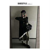 韩风简约设计撞色假两件斜边开叉宽松打底衫 BABESTYLE 慵懒