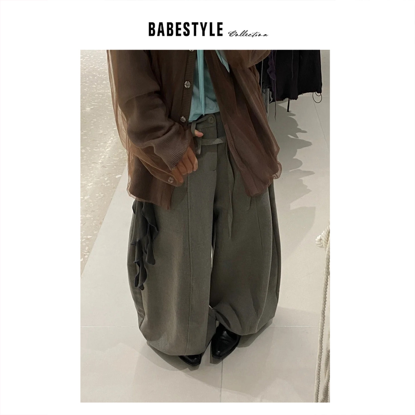 BABESTYLE |“序曲2.0厚版”首尔中古风简约气质双腰头木匠气球裤,女装/女士精品,休闲裤,淘宝优惠券,粉丝福利购,淘宝优惠卷