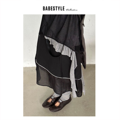BABESTYLE |“夏日通勤” YSS 首尔轻量感机能风拼接设计半身裙