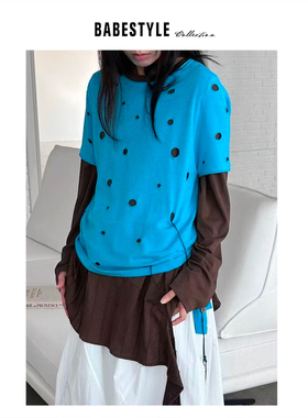 BABESTYLE |“无限可能性” YAN 小众百搭趣味破洞洞叠穿短袖T