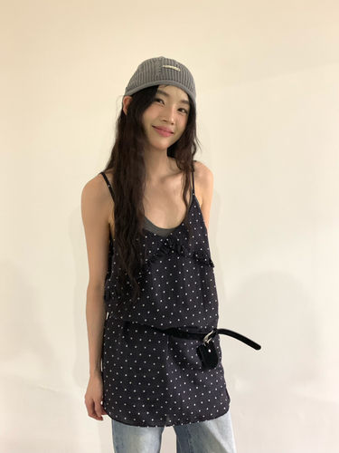 umbriel+波点格纹+荷叶边吊带
