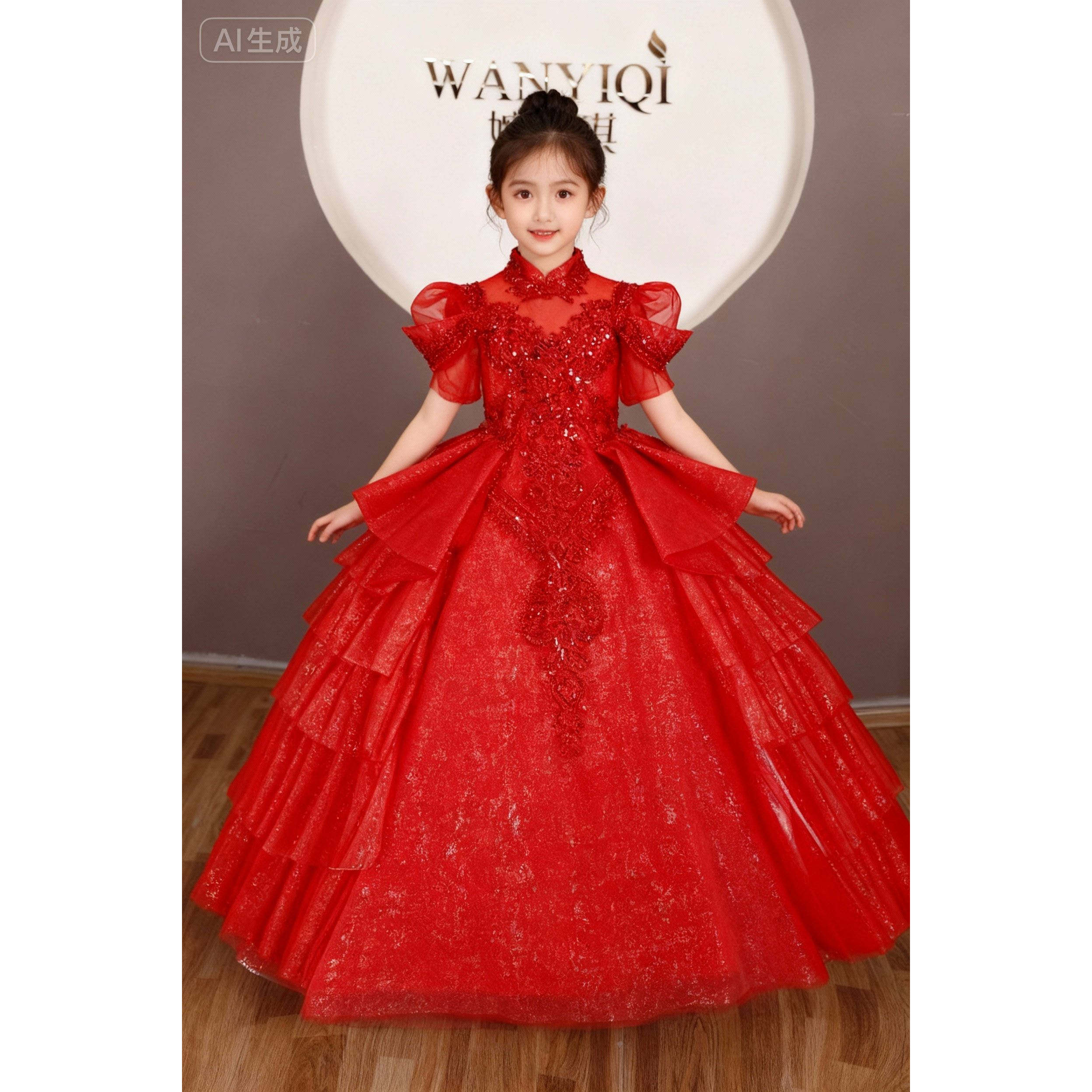 定制婉亦琪女童红色十岁生日礼服公主裙儿童演出服主持人走秀礼服,童装/婴儿装/亲子装,儿童礼服,淘宝优惠券,粉丝福利购,淘宝优惠卷