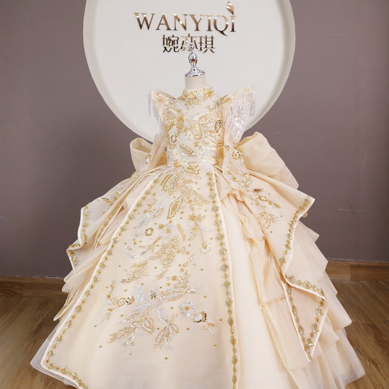 定制高端女孩晚礼服演出服豪华国潮女童礼服十岁生日儿童演出服,童装/婴儿装/亲子装,儿童礼服,淘宝优惠券,粉丝福利购,淘宝优惠卷