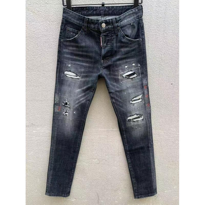 2025夏季108潮流D2牛仔裤男士个性破洞春秋小脚裤时尚休闲潮薄款