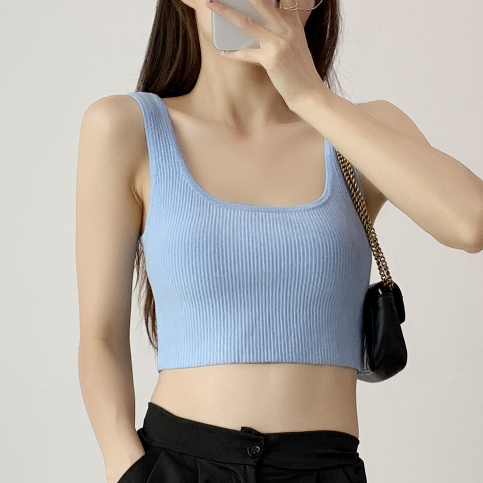 欧美风百搭基础款纯色迷你方领小背心短款露脐内搭吊带针织衫女夏,女装/女士精品,背心吊带,淘宝优惠券,粉丝福利购,淘宝优惠卷