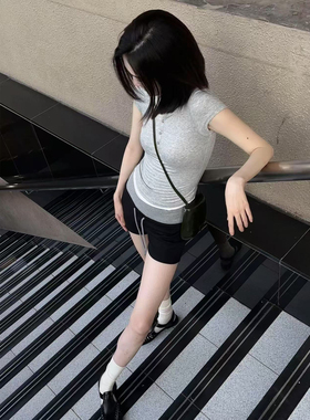 【正确版 不正可退】Loren Shorts 低腰撞色拼接设计休闲运动短裤