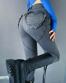 小脚裤 紧身显瘦弹力提臀铅笔裤 女秋修身 欧美性感高腰蜜桃臀牛仔裤