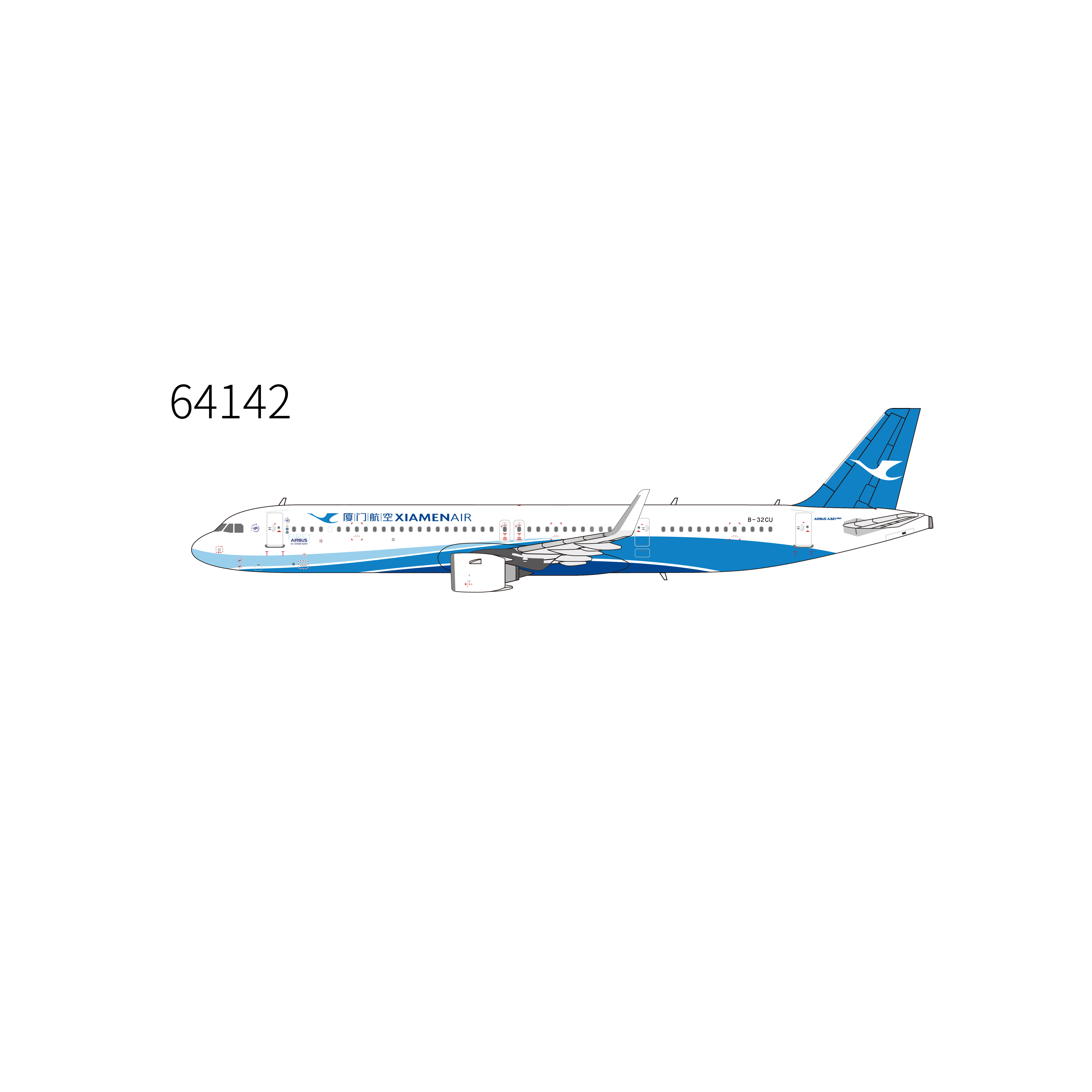 预售：Xiamenair Life 64142 厦门航空 A321neo B-32CU 1:400