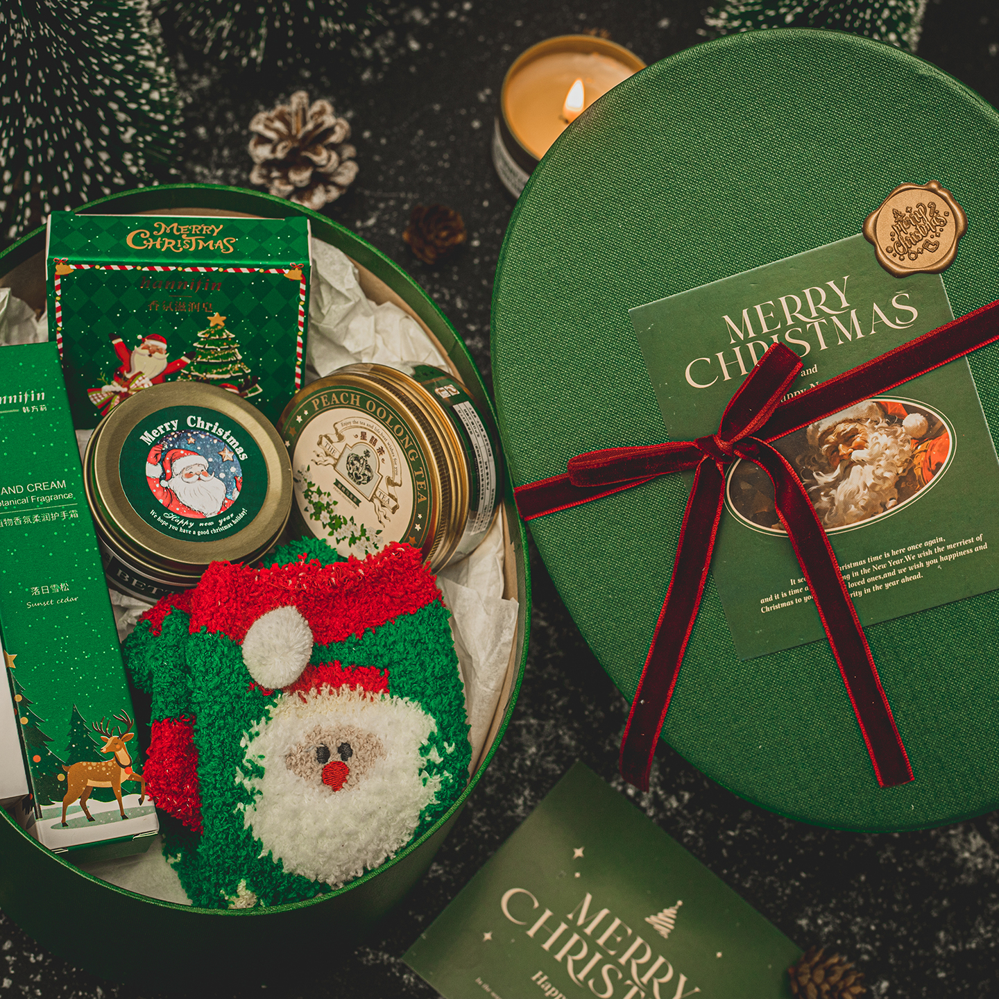 圣诞节创意礼物礼盒套装送男女朋友圣诞袜装饰香薰蜡烛高级感礼品