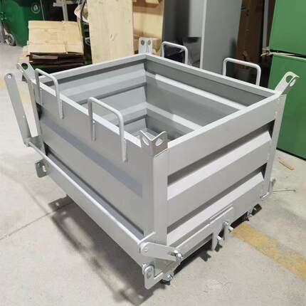 自卸式工业废料箱 工程重型钢制金属周转箱 车间叉车铁屑收集箱