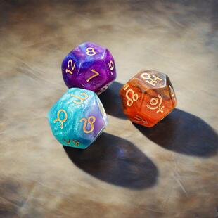 星座骰子行星星座宫位色子水晶星空十二面数字游戏桌游道具