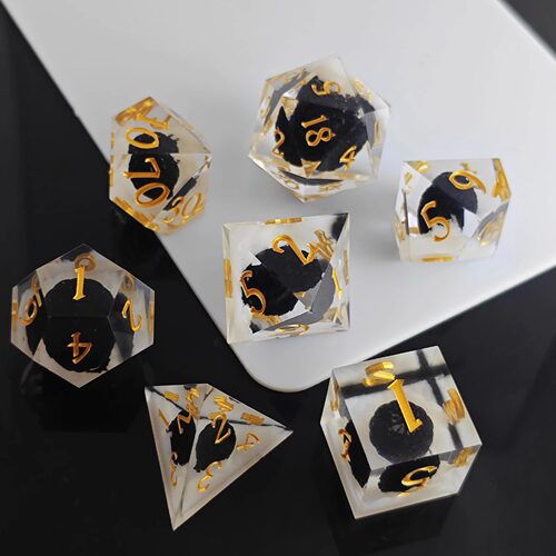 夜光绿龙蛋树脂跑团骰子桌游DND20色子7粒套装多面十二面可动筛子
