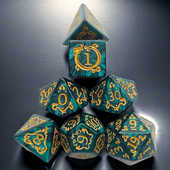 新款 跑团游戏色子7件套亚克力DND数字骰子 专利龙年龙纹图案骰子