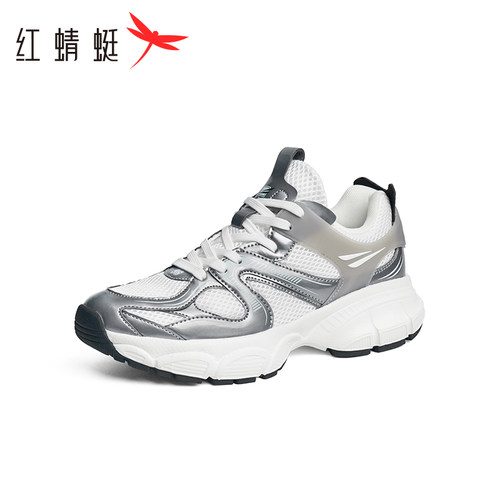 REDDRAGONFLY/红蜻蜓时尚潮流松糕鞋网面拼接休闲老爹鞋WYA34020