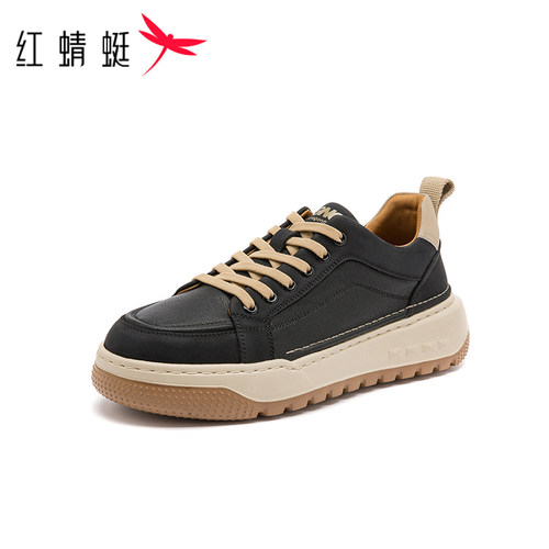 REDDRAGONFLY/红蜻蜓男士厚底板鞋时尚休闲系带运动单鞋WTA34233