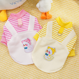 宠物狗狗衣服猫咪秋冬加绒狗卫衣猫用品条纹鸭中型犬柯法斗可牵引