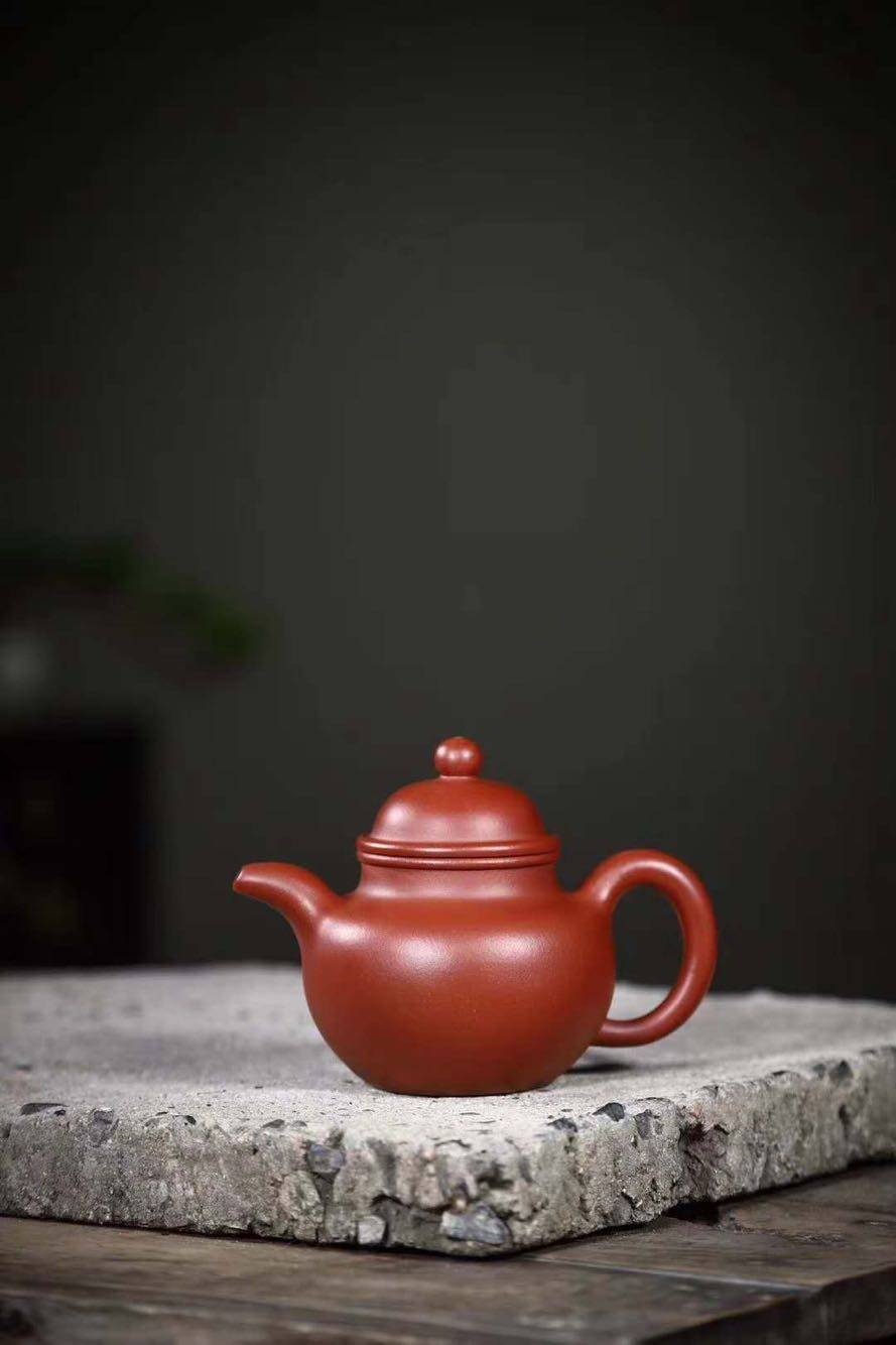 宜兴新款紫砂 程康寿珍掇球清水泥200cc