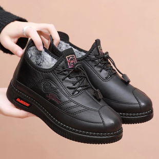 意迪森冬季新款女棉鞋加绒保暖防滑女士妈妈鞋中老年休闲软底防水