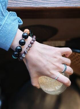 时之予珠宝【原创设计系列——墨澜清】大卡位13.5-14mm男女手串